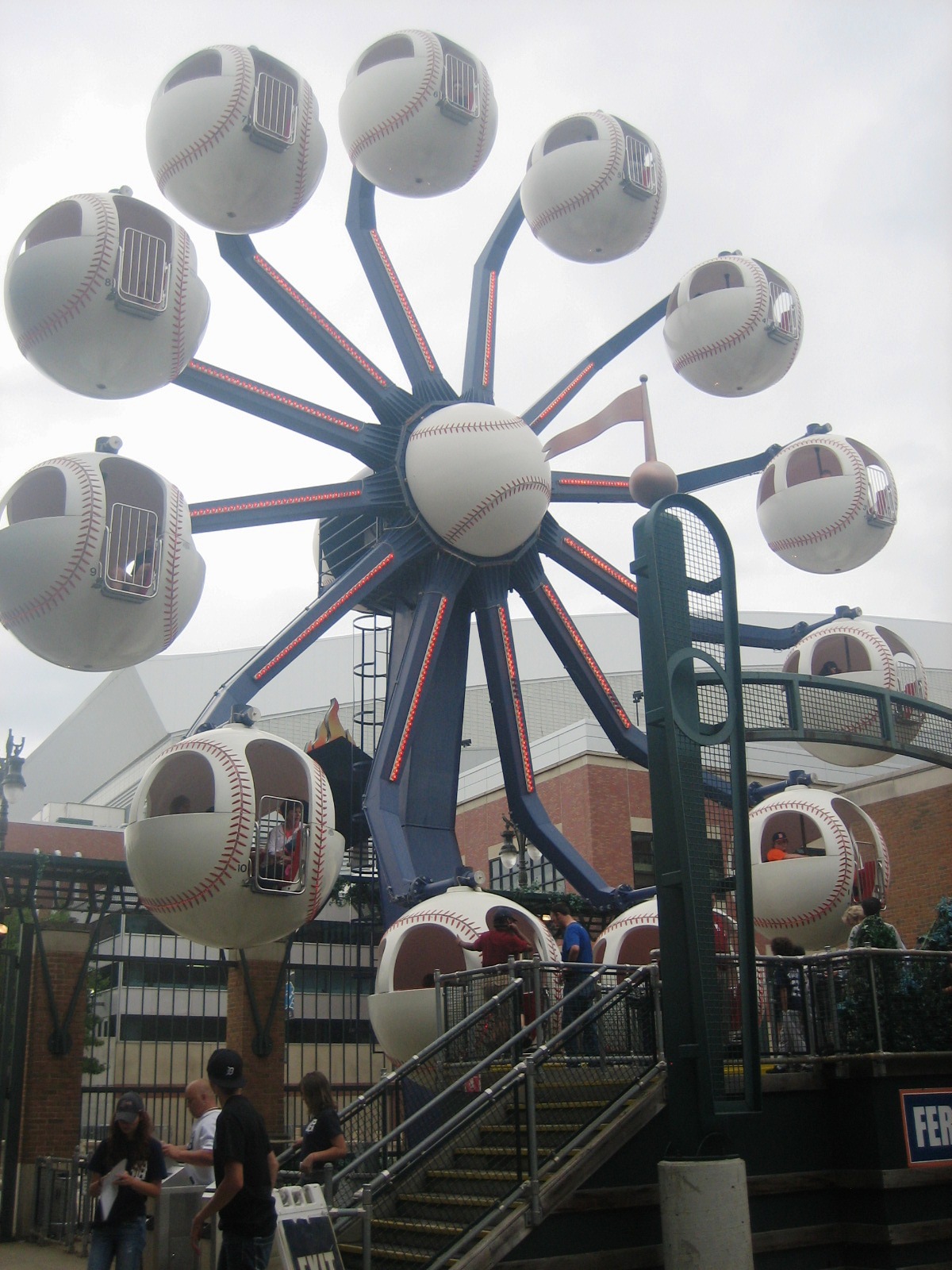Detroit Tigers' Comerica Park includes a carousel and Ferris wheel.